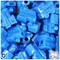 BeadTin True Blue Neon Bright 22mm Train Plastic Pony Beads (24pcs)